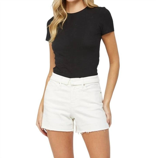 Mica Denim - FOLD OVER HIGH RISE SHORTS