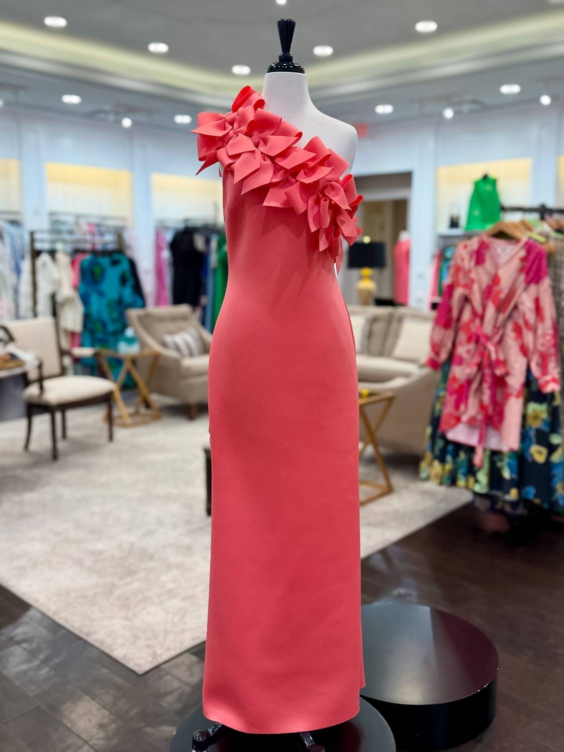 Badgley Mischka - One Shoulder With Bows Prom Gown