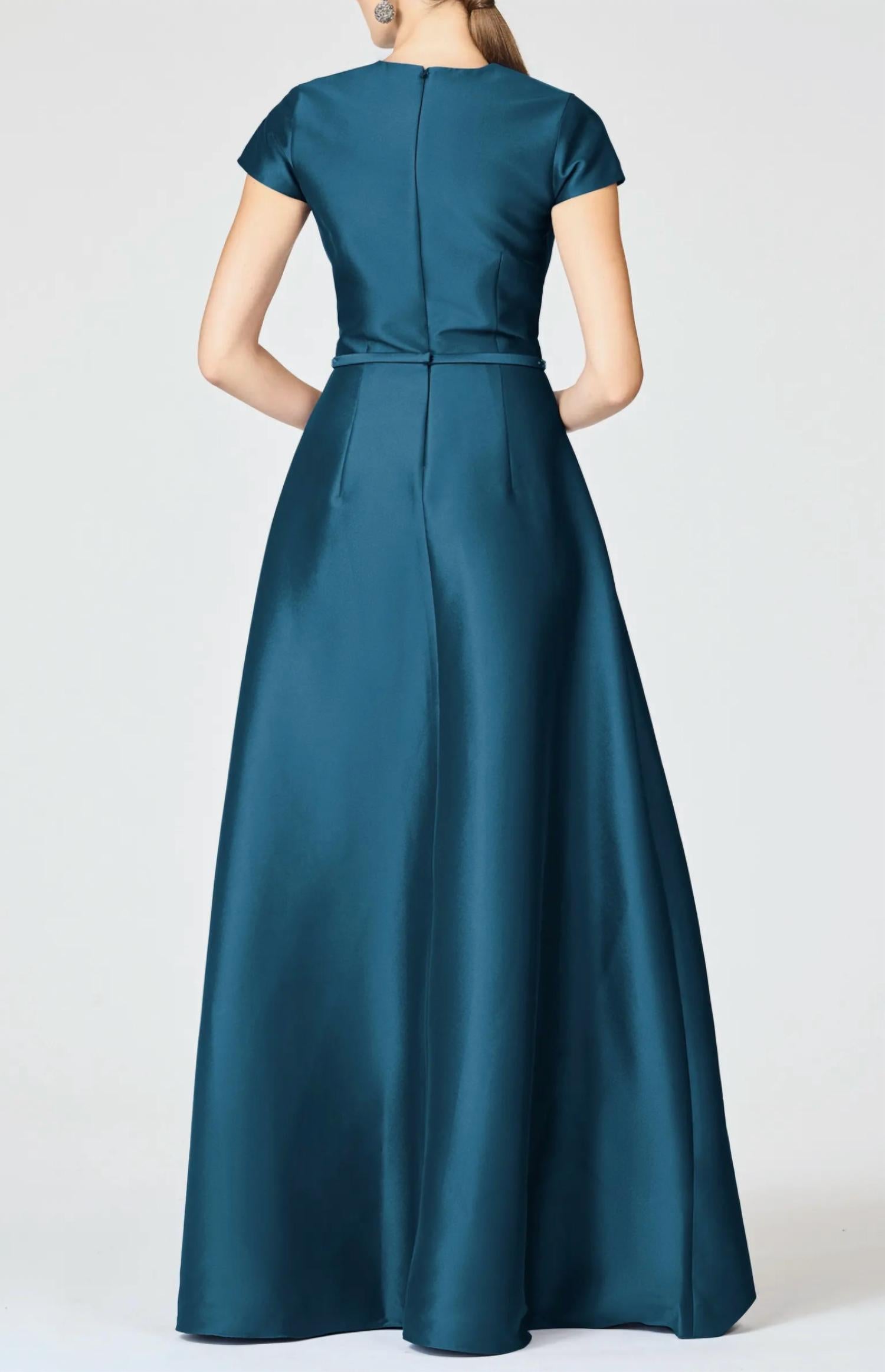Sachin & Babi - Blythe Box Pleat Belt Gown