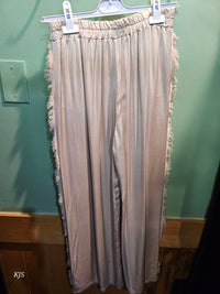 Made In Italy - Women's Silk Pant With Fringe
