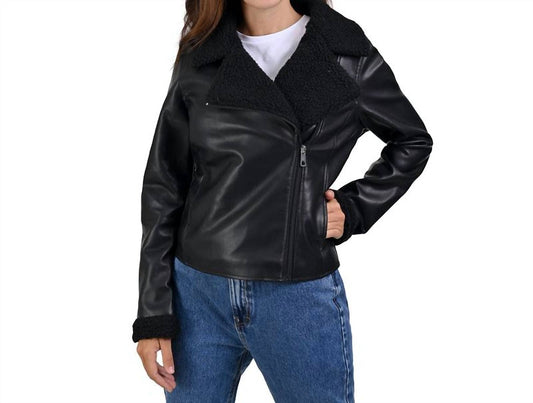 Lee - Synthetic Leather Biker Jacket