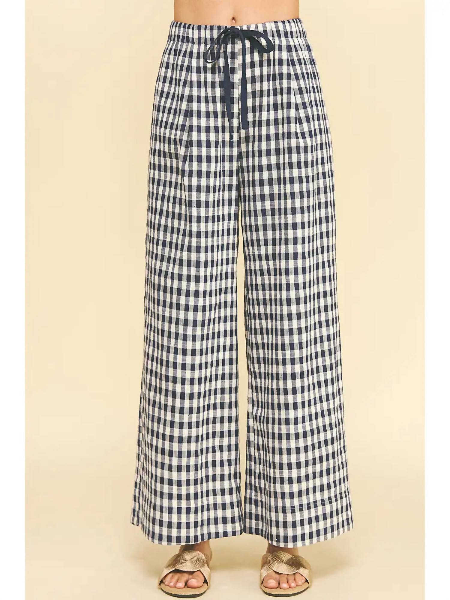 Pinch - Gingham Drawstring Pants
