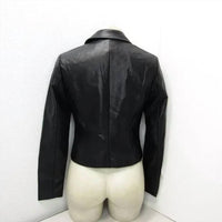 J. Society - Women's Faux Leather Button Front Jacket