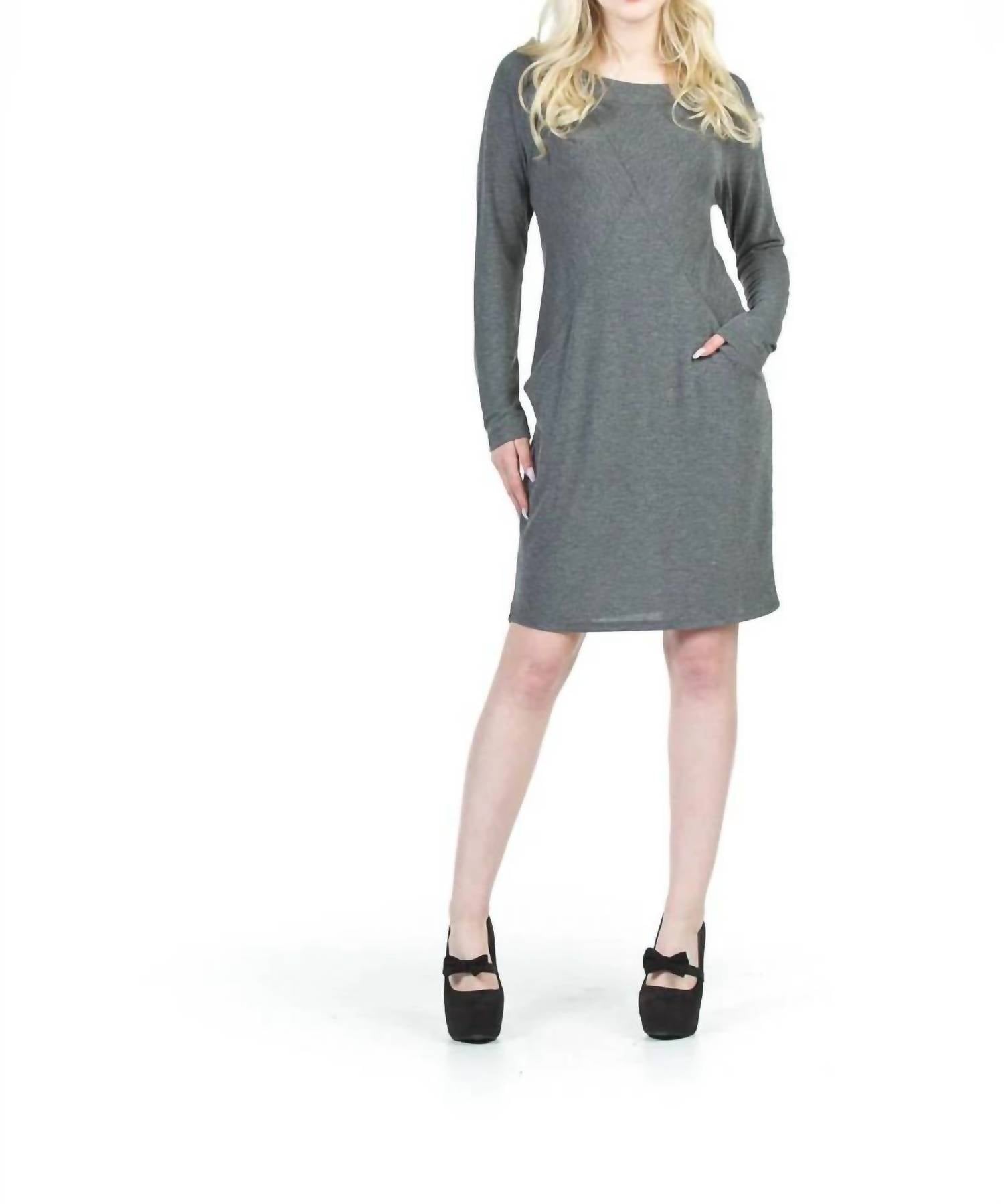 Papillon - Seam Detail Midi Sweater Dress With Pockets