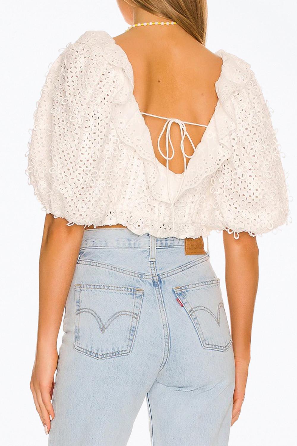 CASSIE EYELET CROP TOP