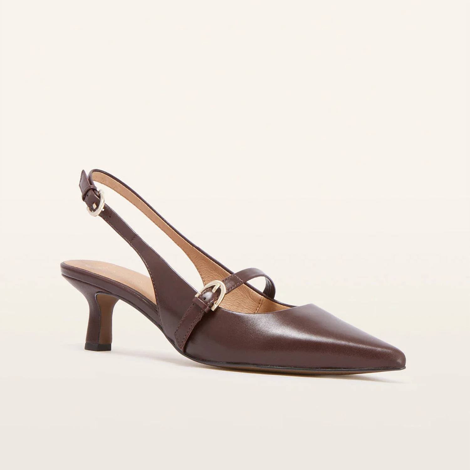 FRANKIE4 Women's Coco Sling Back Heel in chesnut - women's heels - detail view