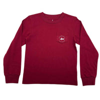Saltwater Boys Co. Black Lab Tee in maroon - kids' shirt - alternate view