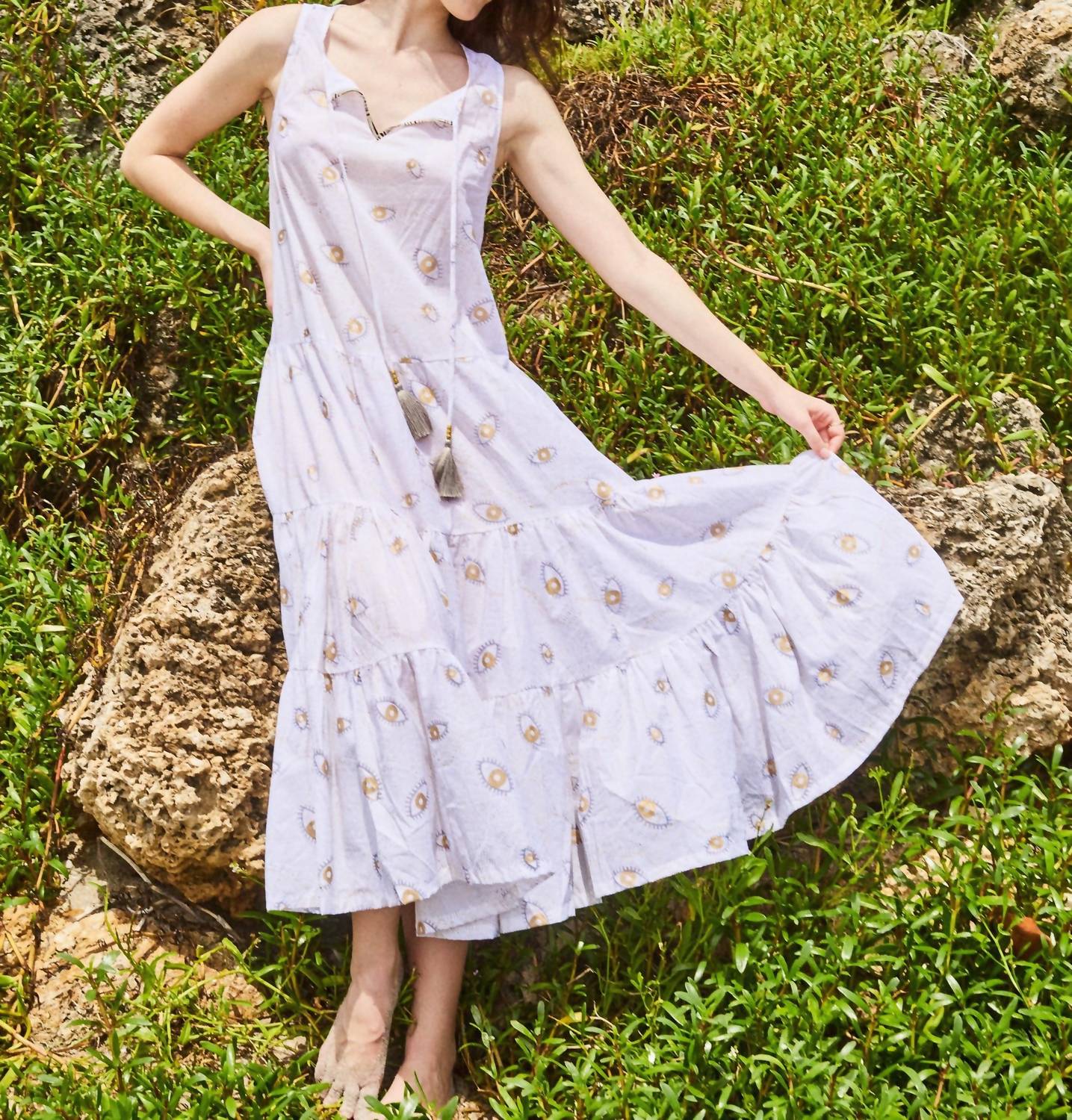 Pick Happy - Women's Relax Long Dress With Tassels