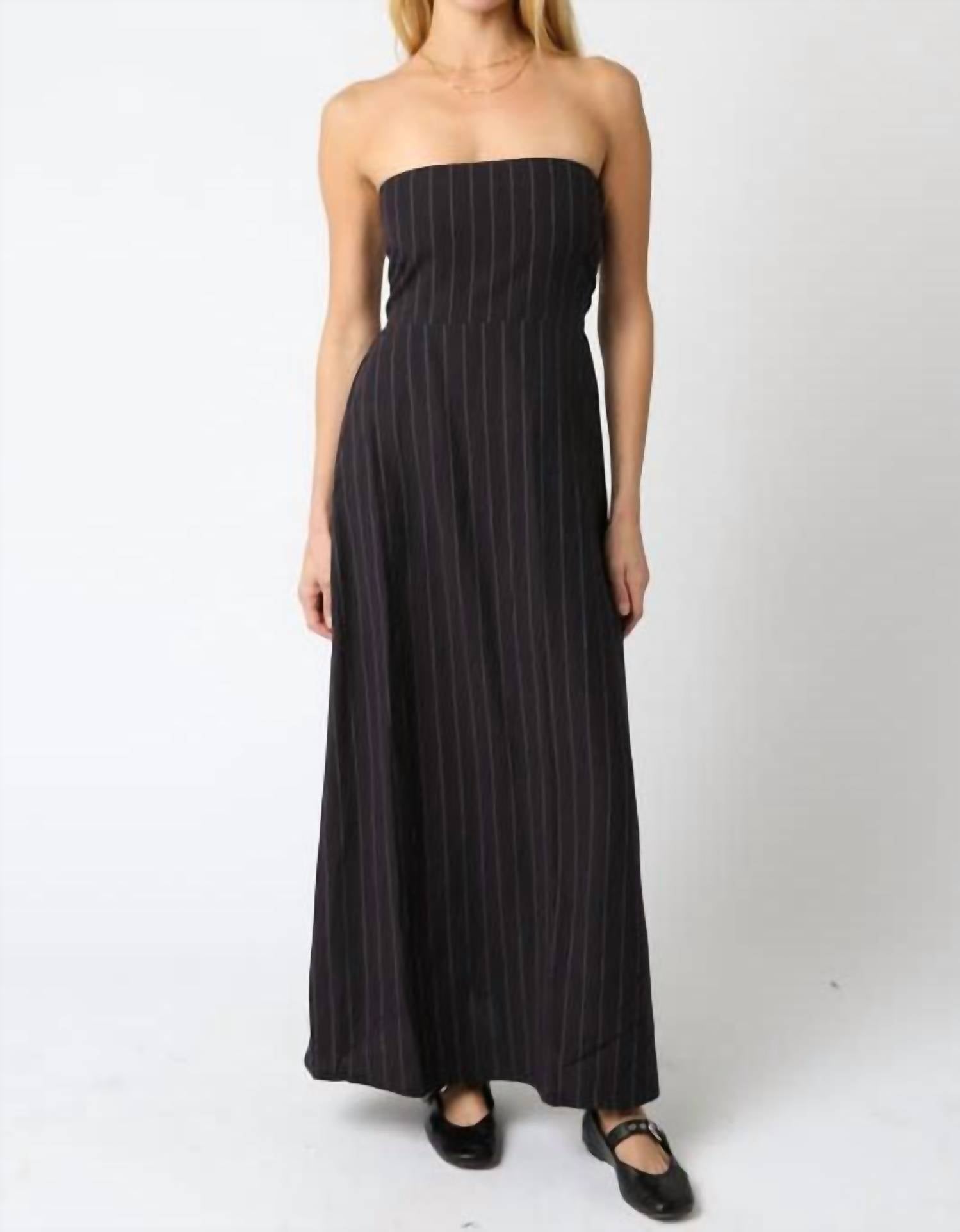 Olivaceous - Raina Stripe Strapless Dress
