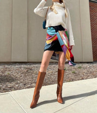 BODY-SCULPTING DRAPED JERSEY SKIRT