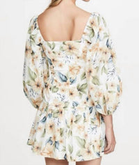 Avantlook - Puff Sleeve Pleated Mini Dress