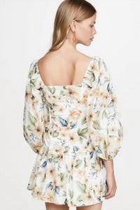 Avantlook - Puff Sleeve Pleated Mini Dress