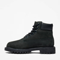 Timberland Boys Premium Waterproof 6-inch Padded Collar Boots in black - kids' boots - detail view