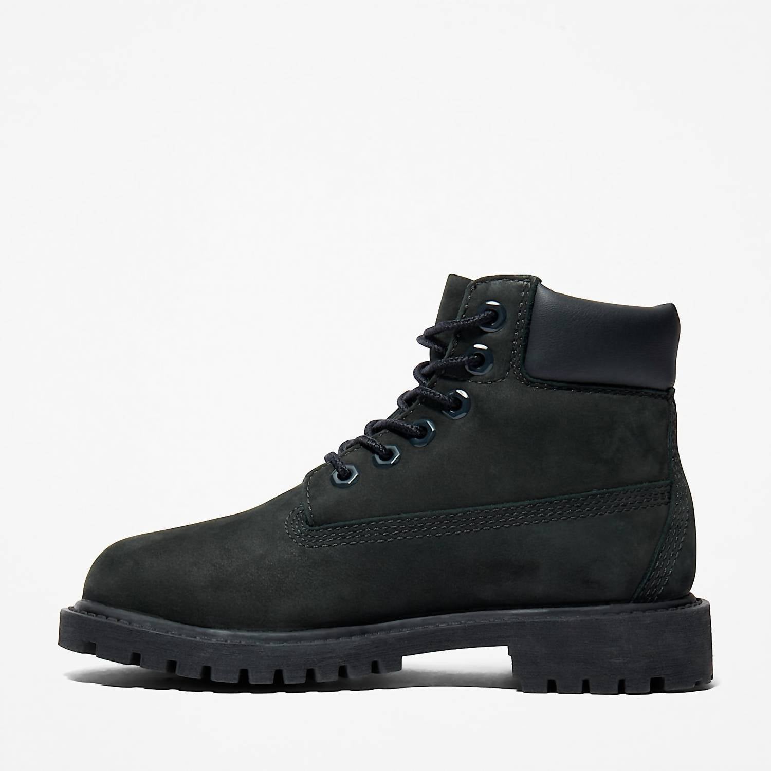 Timberland Boys Premium Waterproof 6-inch Padded Collar Boots in black - kids' boots - detail view