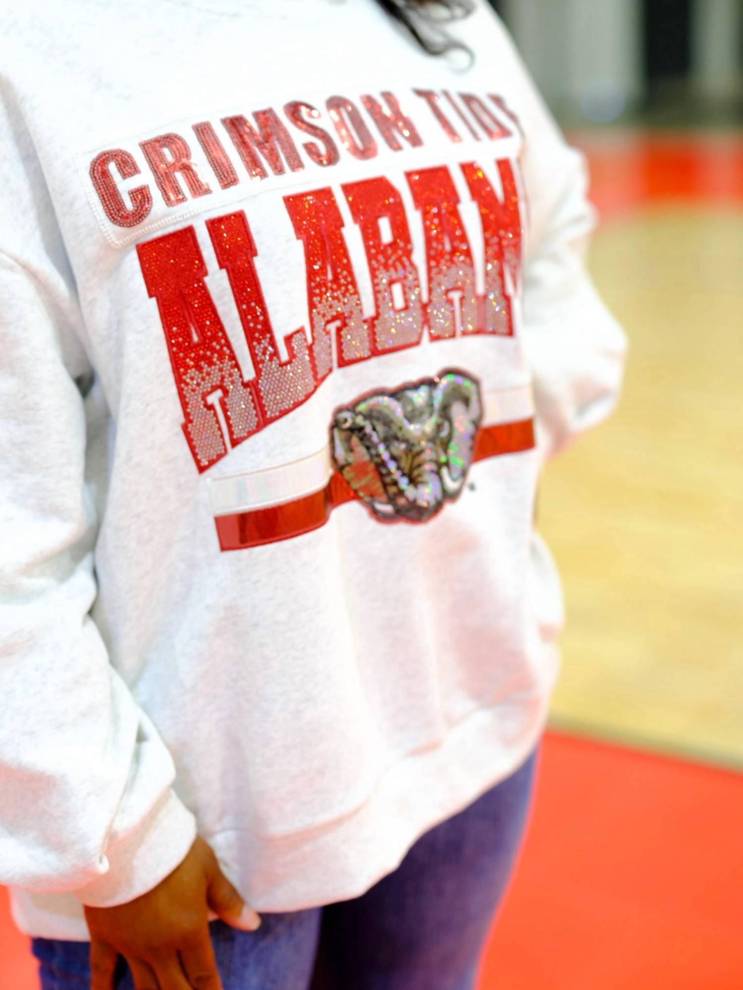 QUEEN OF SPARKLES Tide Alabama Vintage Sweatshirt in grey - women's top - view 7