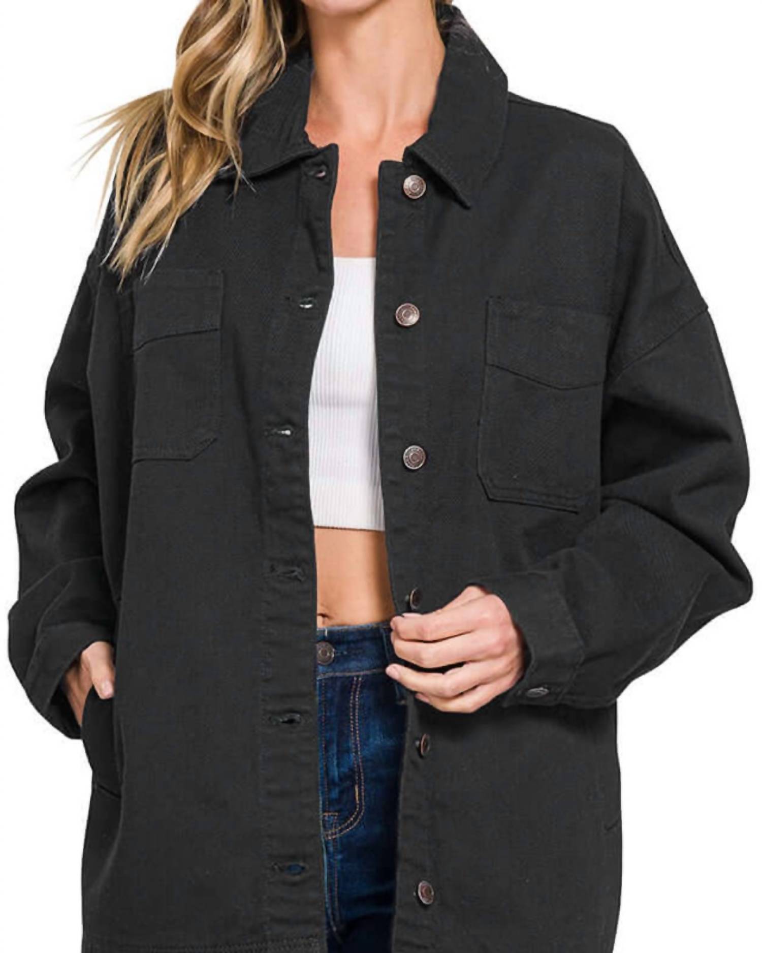 Zenana - Oversized Denim Shacket