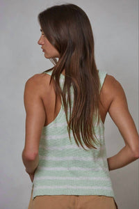 By Together - Cotton Striped V-neck Sleeveless Top