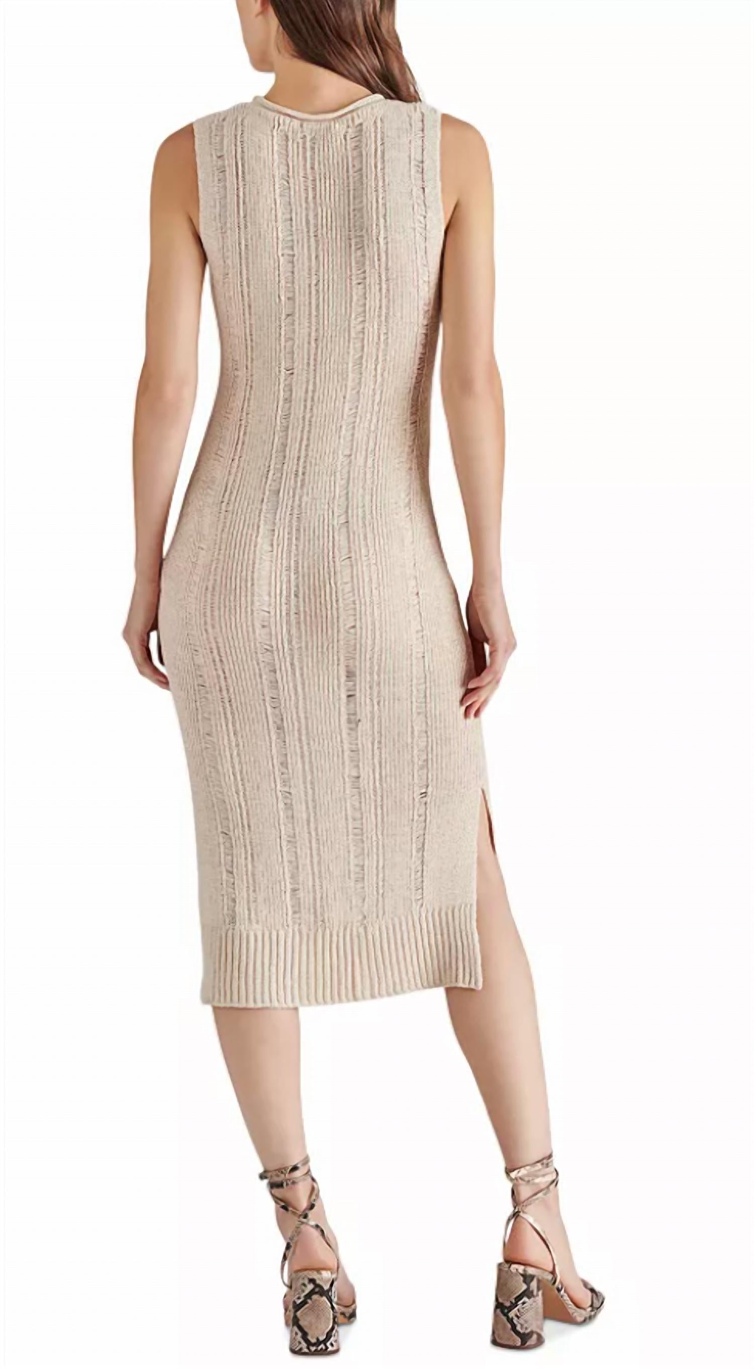 STEVE MADDEN Amirah Sweater Dress in oatmeal 1 - women's dress - alternate view