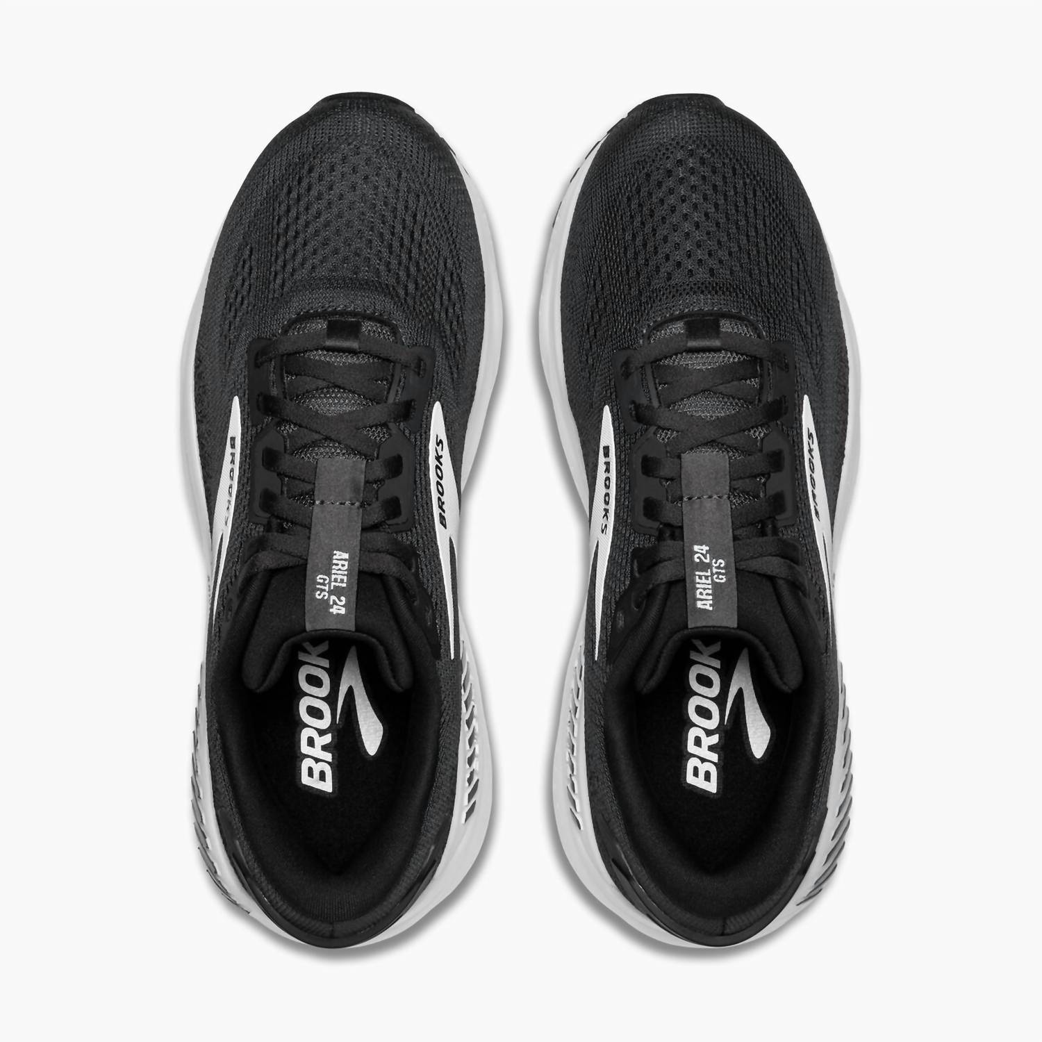 BROOKS Women's Ariel Gts 24 Shoes in 016 ebony black white - women's sneaker - view 4