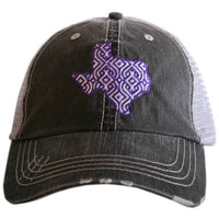 Katydid - Women's Ikat Texas Embroidered Distressed Trucker Hat