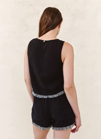 Bella Dahl - Sleeveless Fray Trim Tank Top