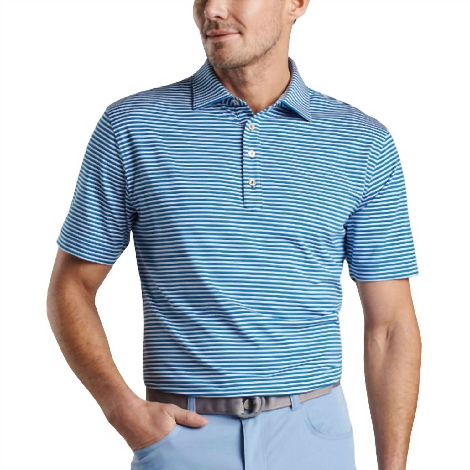 PETER MILLAR Joyner Perf Polo in blue - men's shirt