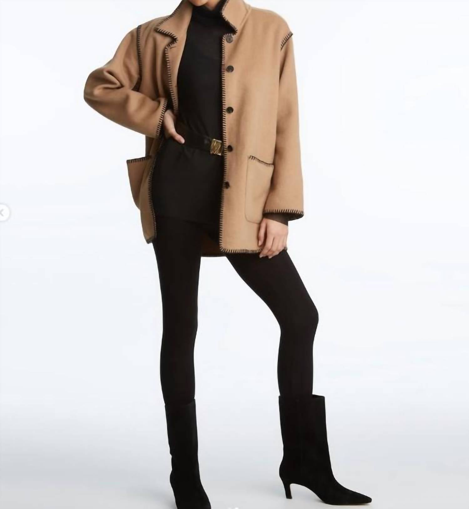 Elliott Lauren - Knit Whip Stitching Detail Jacket
