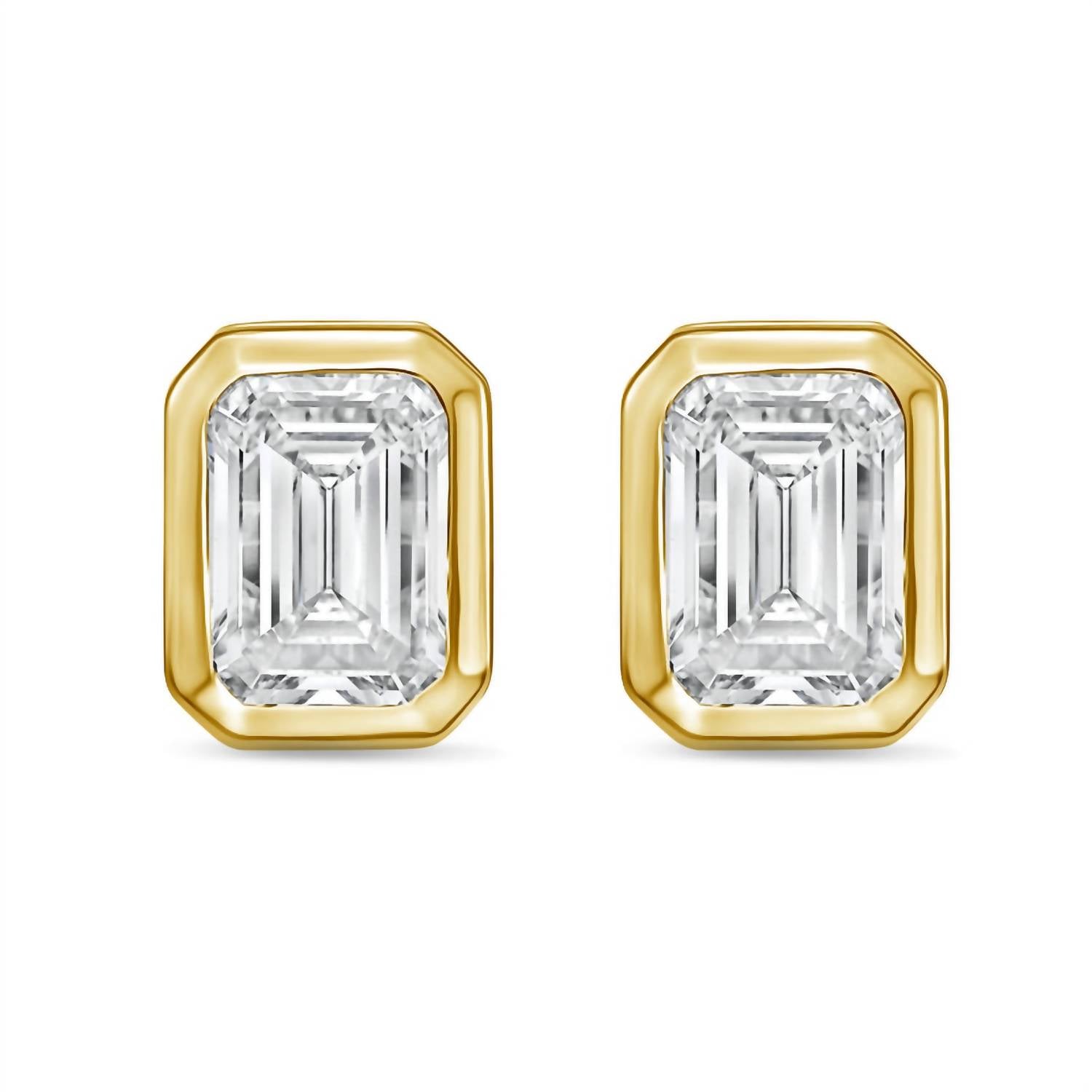 Diana M Jewels - Women's Emerald Lab-grown Diamond Stud Earrings (2.00 Tcw) - Classic