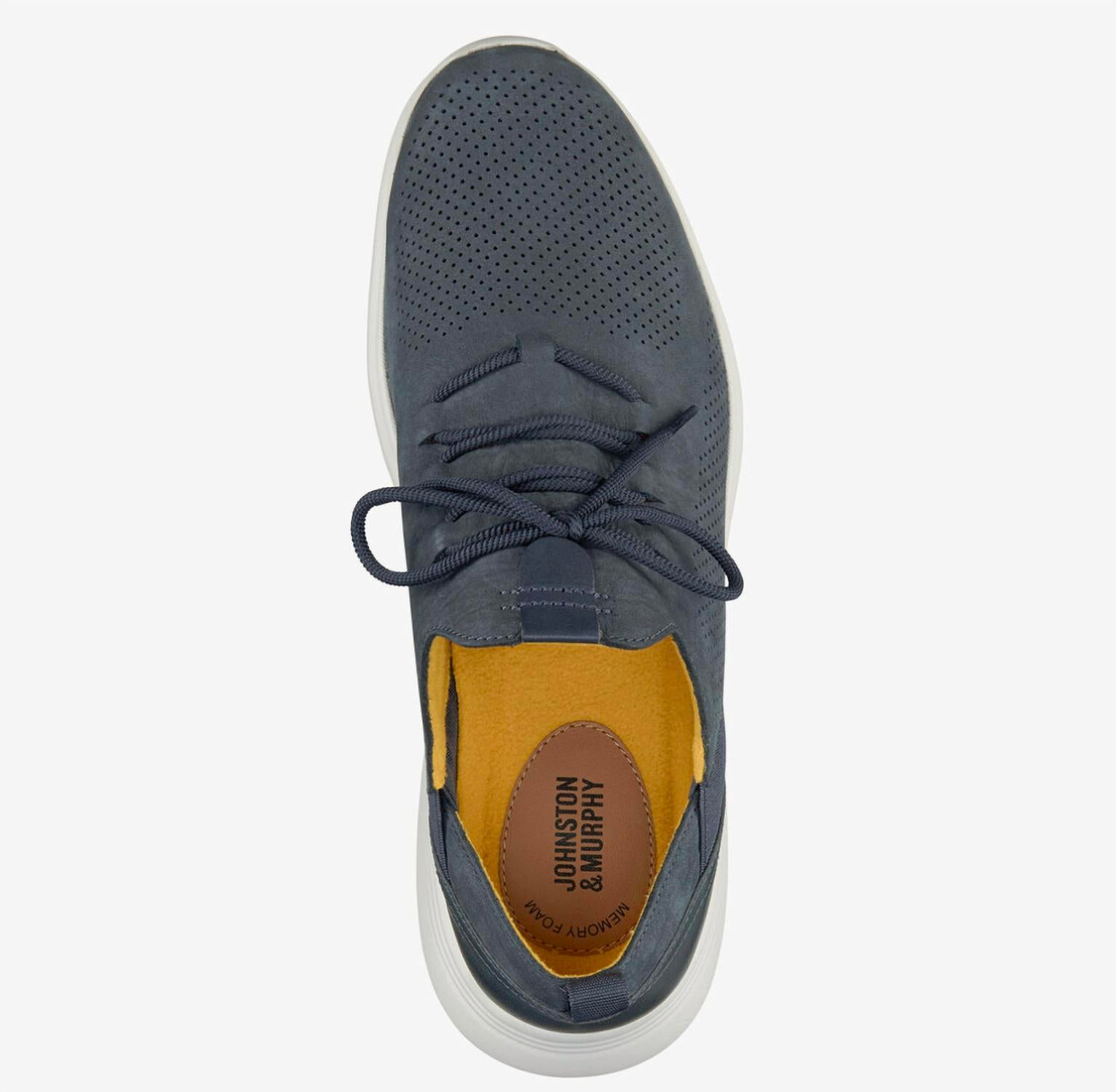 JOHNSTON & MURPHY Men's Amherst Lace-up Sneaker in navy nubuck - men's sneaker - alternate view