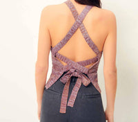 Sessun Bibasun Halter Top in purple tan - women's tank top - detail view