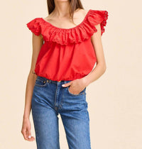 MILLE Stella Top in scarlet - women's shirt