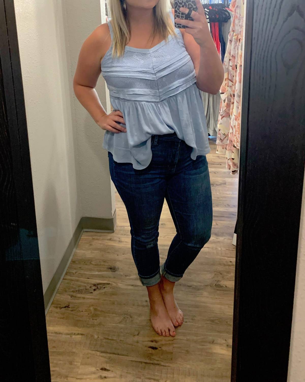 Bluheaven - Swiss Dot And Lace Mixed Tank Top