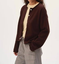 Donni. - Cotton Knit Roll Cardigan