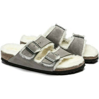 Birkenstock - Women's Arizona Shearling Suede Leather Sandals - Narrow