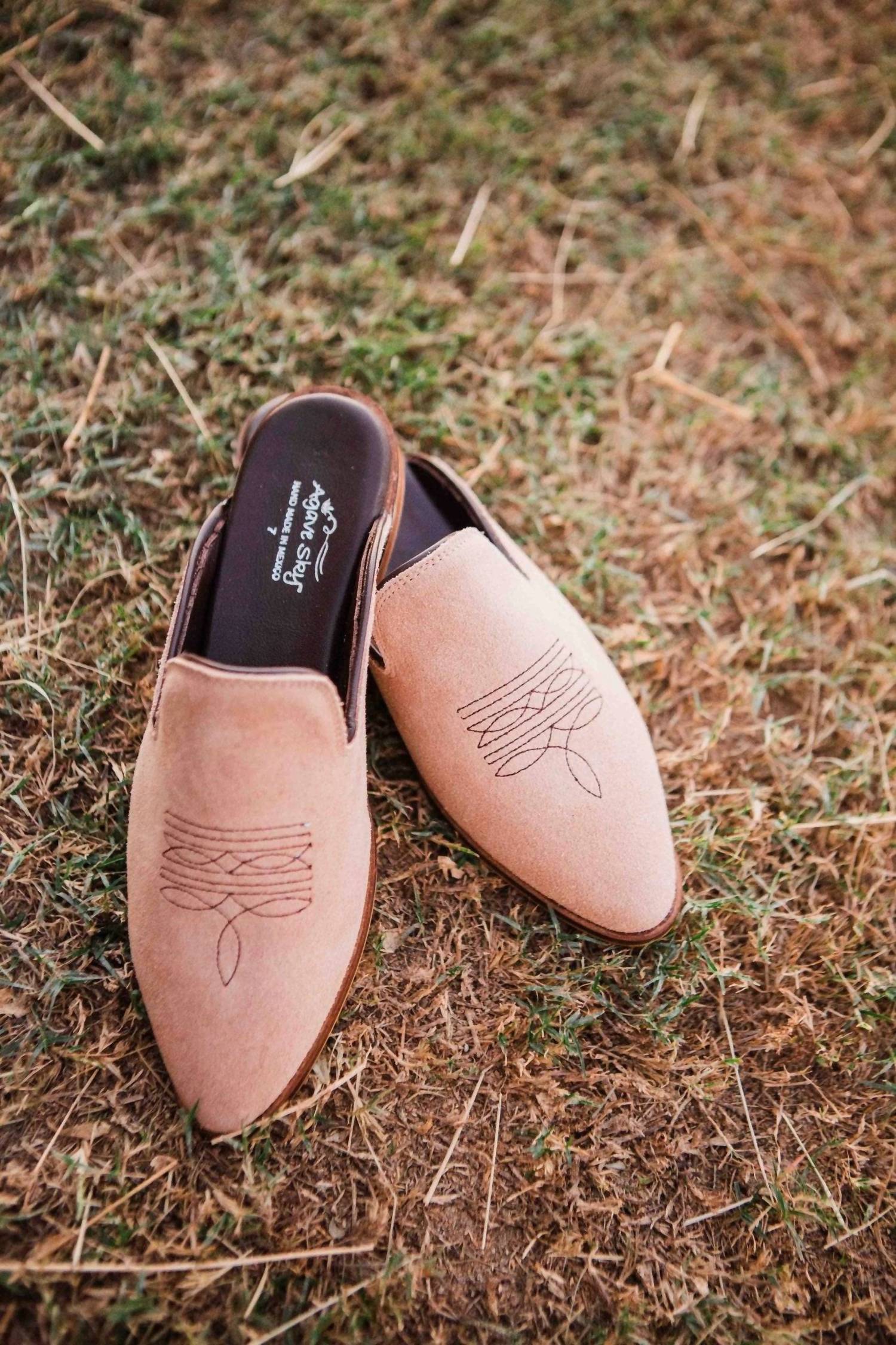 Agave Sky Women's Adaire’s Western Mule in sand - women's shoe - detail view