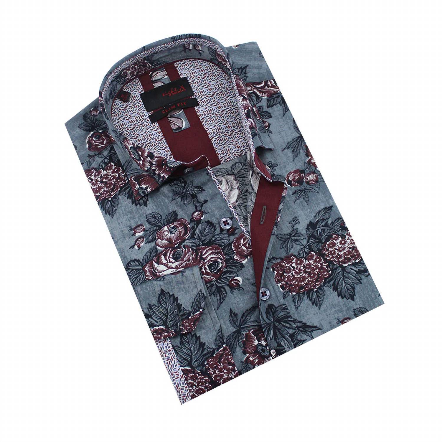 Eight X - Oxblood Button Down Shirt