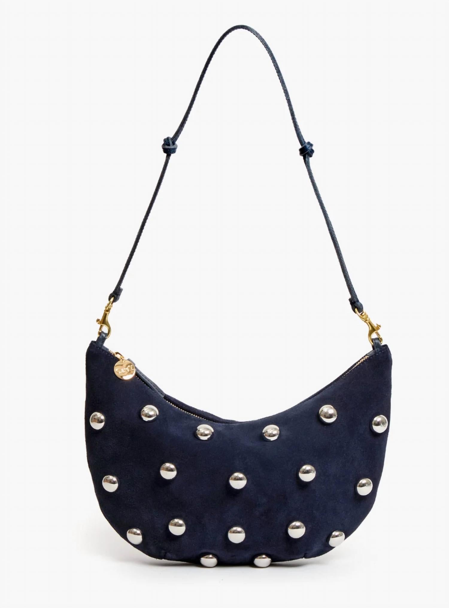Clare V. - Women's Lune Suede Shoulder Bag With Studs