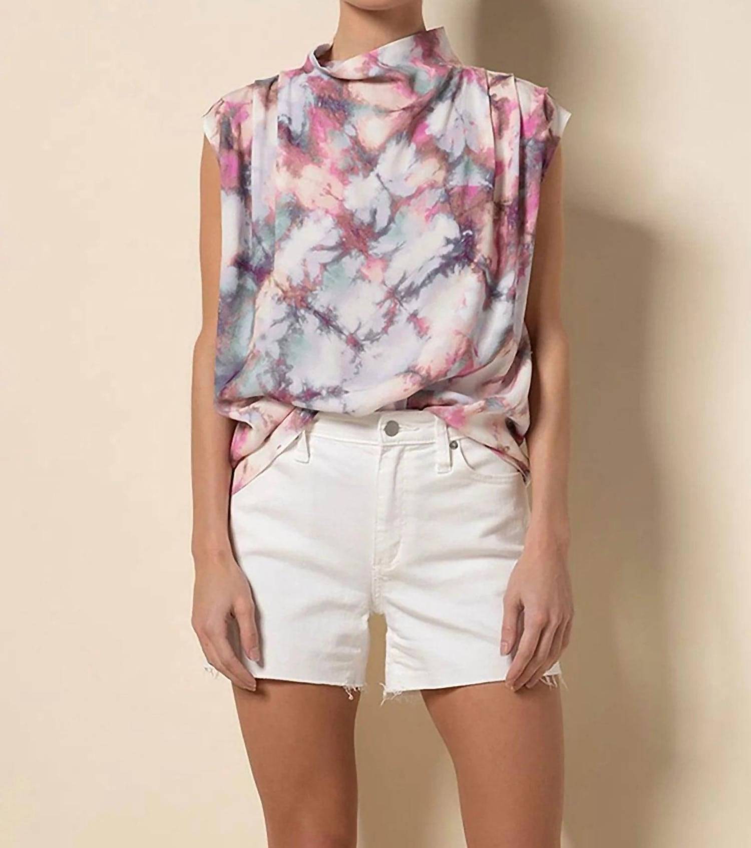 Tart By Taylor - Abstract Print Mock Neck Top