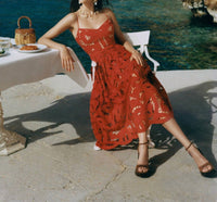 self-portrait Bow Embroidered Midi Dress - women's dress - alternate view