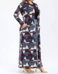 Karen T Design - Long Sleeve Maxi Length Open Front Cardigan