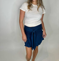 Romi The Brand Tie Short Skirt in navy - women's skirt - view 4