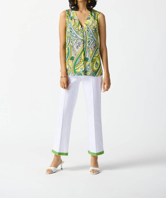 Joseph Ribkoff - Embroidered Trim Wide Leg Pants