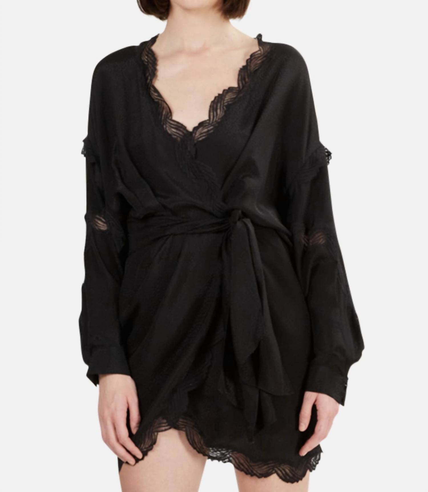 IRO Ragna Dress in black - women's dress - alternate view