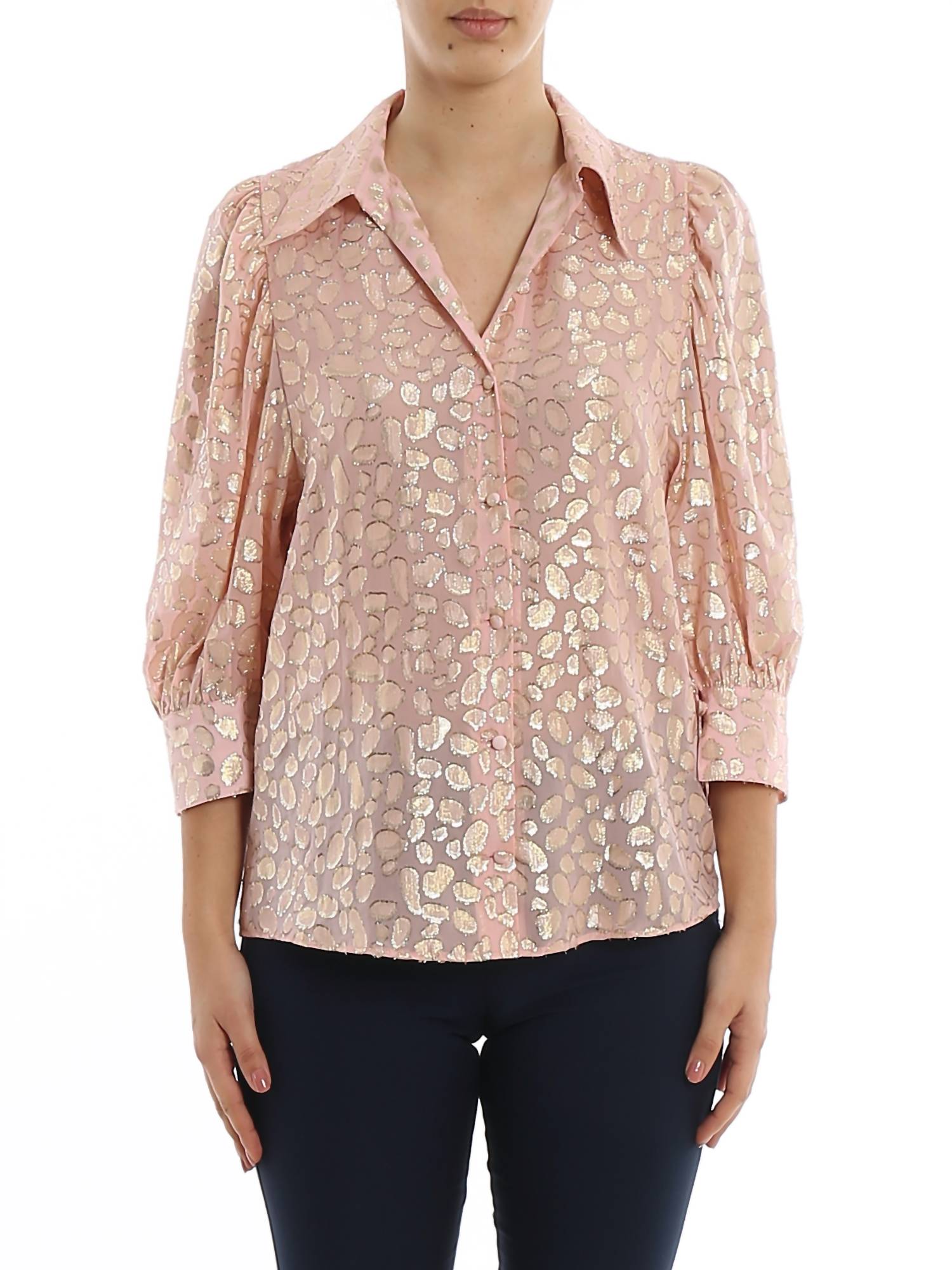 Stella Mccartney - Pre-loved Metallic Leopard Print Fil Coupe Silk Blouse