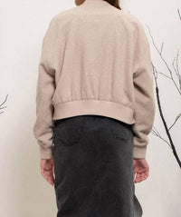 Blu Pepper - Solid Snap Button Bomber Jacket