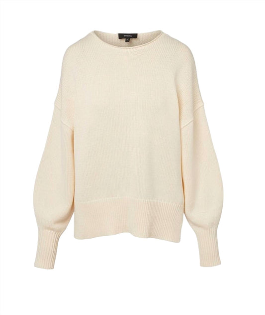 Theory - WOMEN'S COTTON CHAINETTE CHUNKY SLIT SWEATER