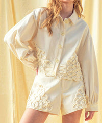 Miou Muse - Floral Embellishment Jacket