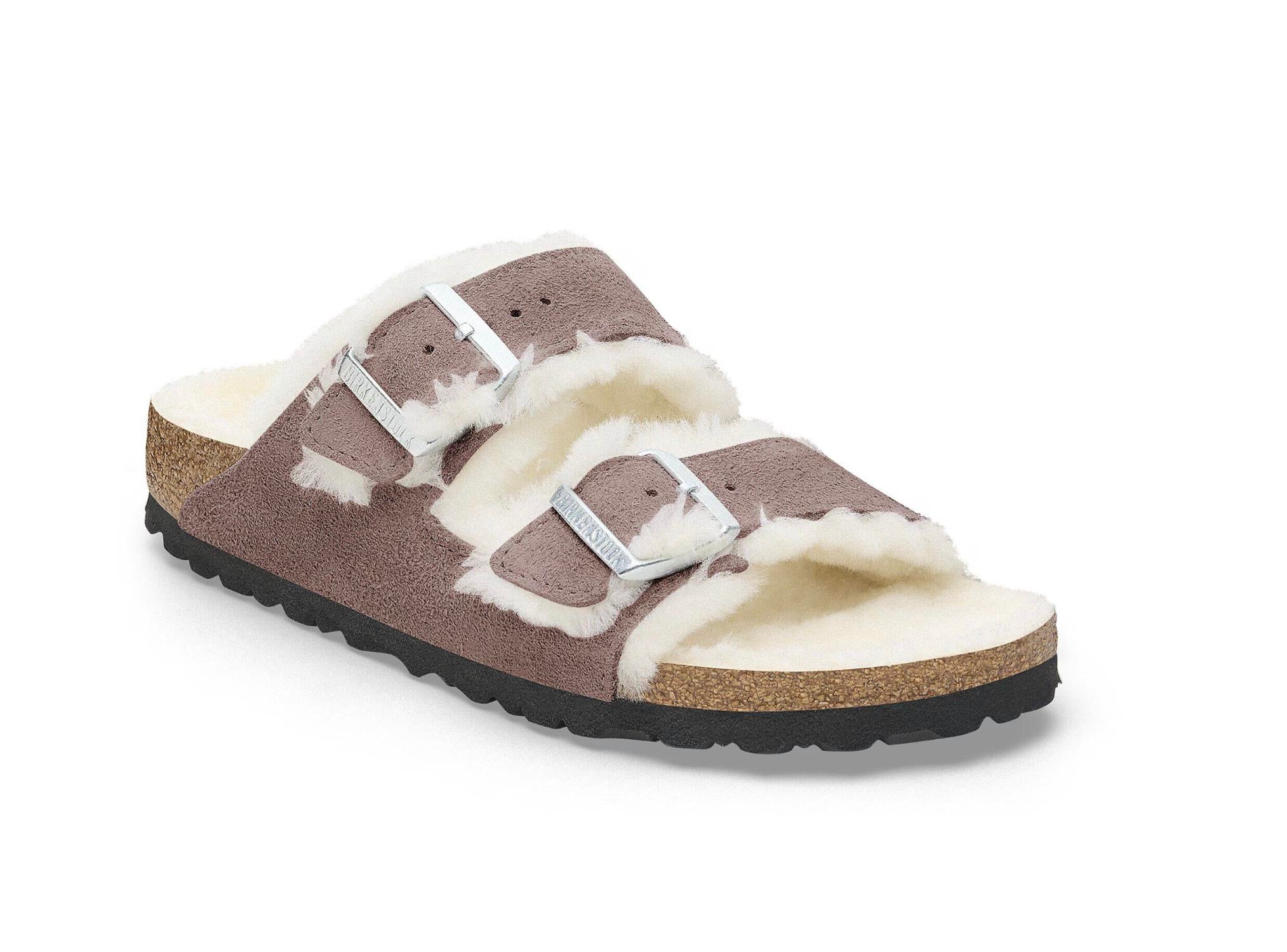 Birkenstock - Women's Arizona Shearling Suede Narrow Sandals