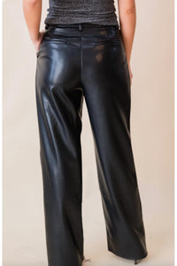 Lucy Paris - Josie Pleated Faux Leather Pant