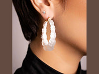 Gold & Honey - Women's Bamboo Illusion Lucite Hoop Earrings